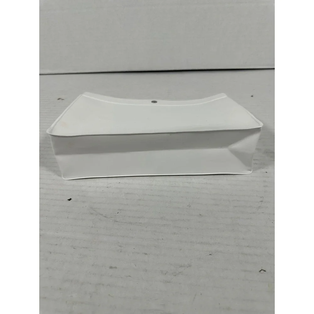 Lauren Ralph Lauren White Rubber‎ Logo Pouch Snap Closure Cosmetic Travel Bag